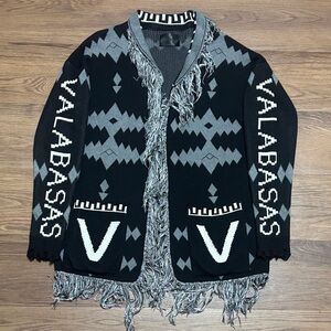 Valabasas Men's Black and Gray Cardigan Sweater